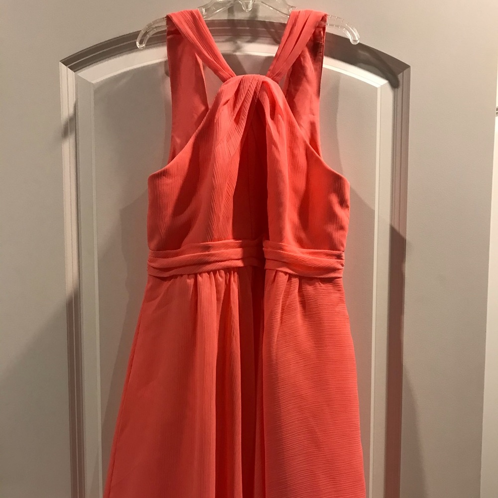 Coral Dres from David’s Bridal
